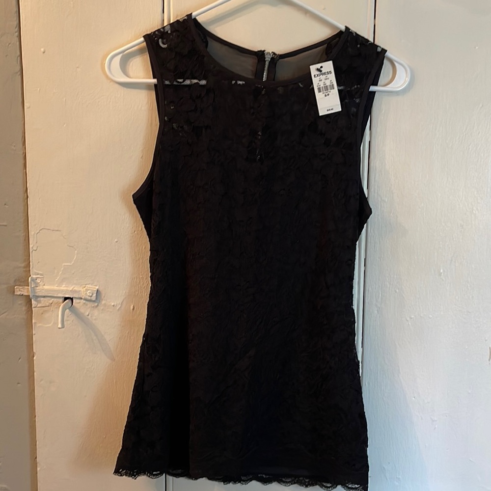 Black lace Express top NEW